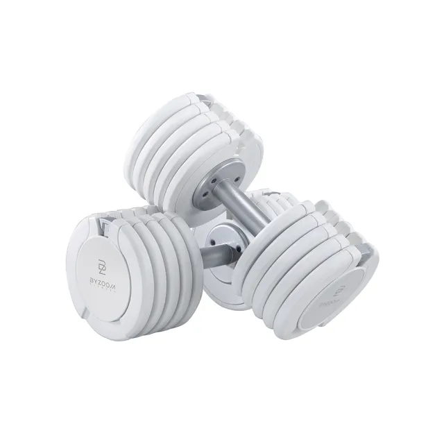 【BYZOOM FITNESS】Pure Series可調式啞鈴50lb/約22.6kg 雙入+啞鈴架(黑/白二色)