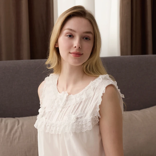 流行E線 唯美長袖睡衣 清純白色性感睡衣 大V裸背性感情趣內