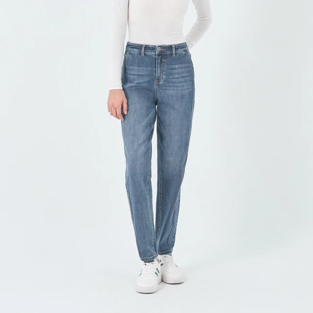 betty’s 貝蒂思 條紋口袋拼接跳色牛仔寬褲(共二色)好