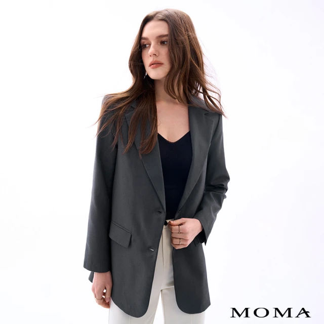 MOMA 優雅日系仿麂皮外套(灰色)優惠推薦