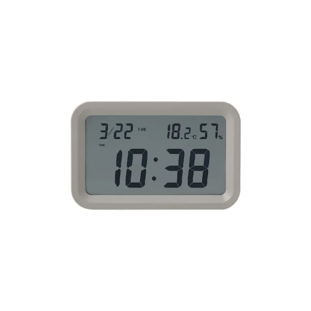 【MUJI 無印良品】數位時鐘/中/灰(長125x寬80x高36mm)