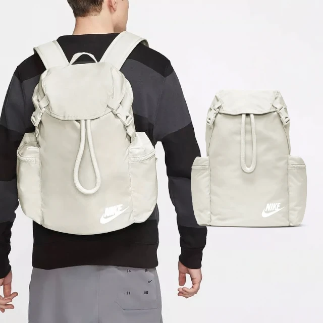 NIKE 耐吉 後背包 Heritage 米白 翻蓋式 束口