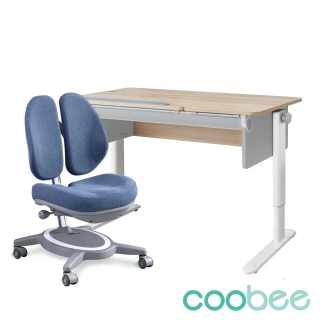 【SingBee 欣美】寬120cm 兒童桌椅組CB-502+132(coobee L板桌 成長桌椅 兒童書桌椅 升降桌)