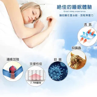 【LooCa】乳膠手工4.8雙簧護框硬式獨立筒床墊(雙人5尺-送記憶枕+保潔墊)