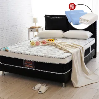 【LooCa】乳膠手工4.8雙簧護框硬式獨立筒床墊(雙人5尺-送記憶枕+保潔墊)