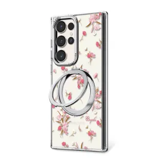 【apbs】Samsung S25/S24/S23系列 360旋轉磁吸立架手機殼(小清新-蘆莉草)