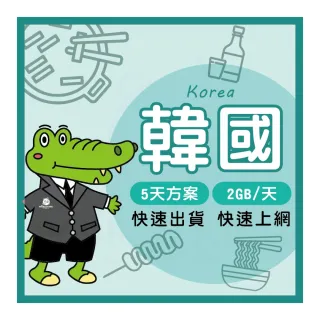 【World King】韓國上網卡_實體/eSIM-5天吃到飽(2GB/日)