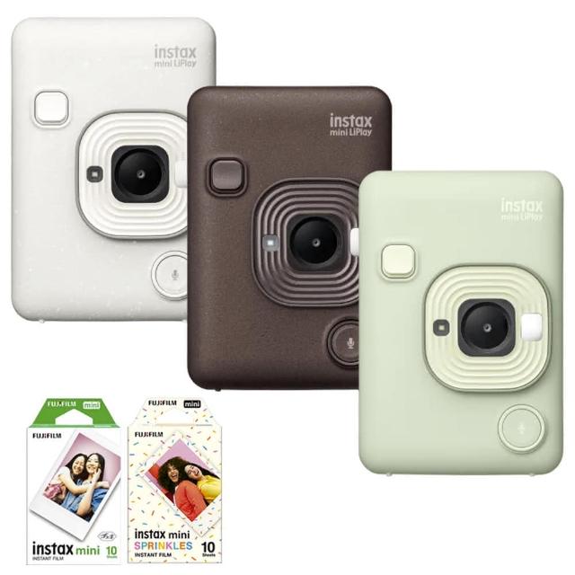 【FUJIFILM 富士】instax mini LiPlay 數位 拍立得相機+空白底片20張(公司貨 抹茶綠/古銅/霧白)