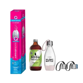 【Sodastream】超齊全配件組(快扣全新鋼瓶x1  送好好帶水瓶x1+瓶蓋+蘋果糖漿)