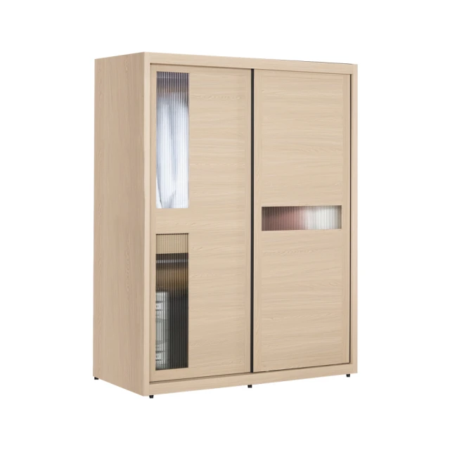 BODEN 米達4.9尺加高型長虹玻璃衣櫃(推/拉門衣櫃+棉