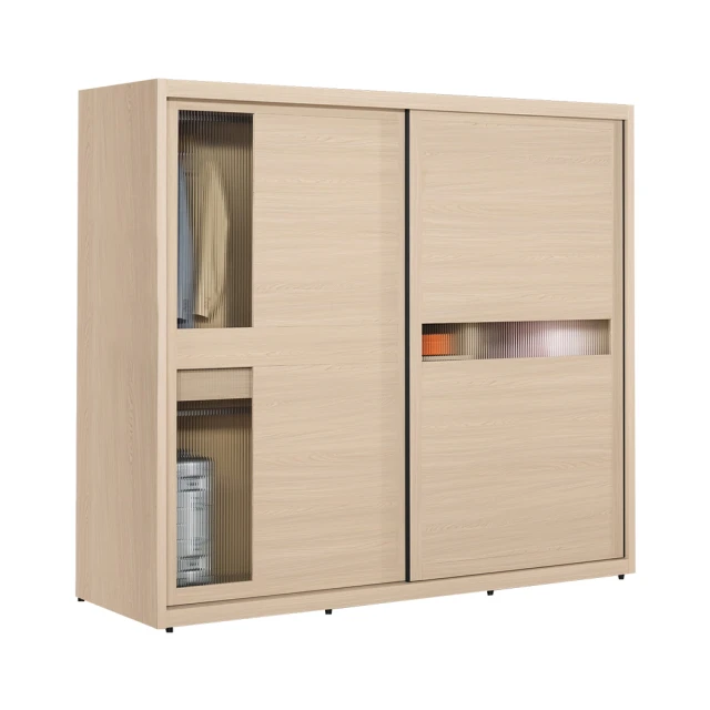 BODEN 米達4.9尺加高型長虹玻璃衣櫃(推/拉門衣櫃+棉