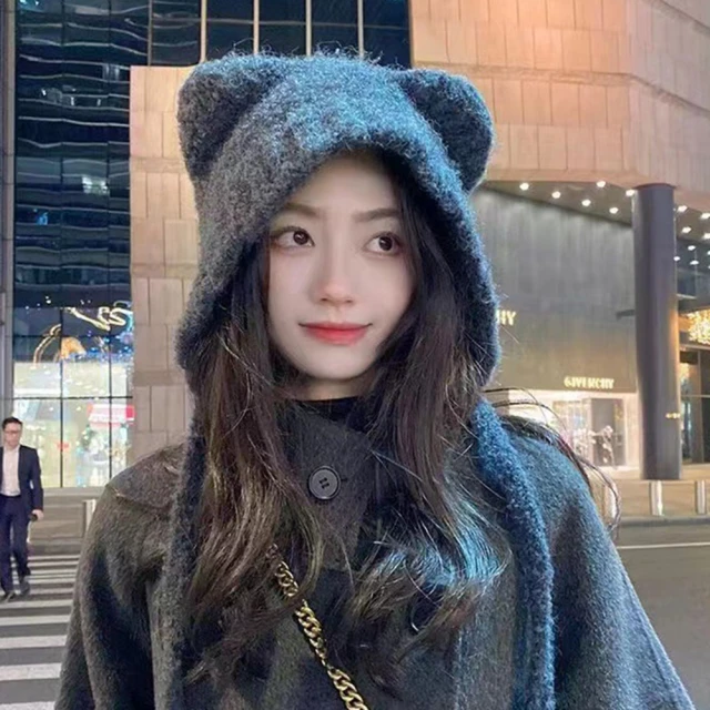 Acorn 橡果 日系貓耳撞色毛帽保暖防風防曬機能帽7681