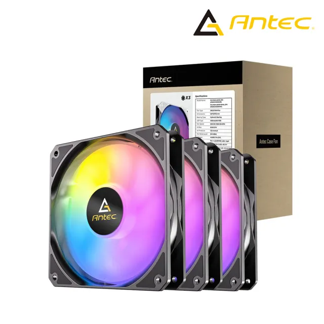 【Antec】安鈦克 P12 ARGB 3PK 正葉 PWM 機殼風扇(黑色/三入包)