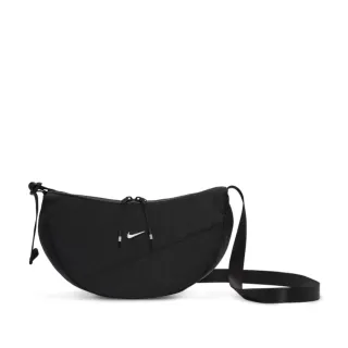 【NIKE 耐吉】側背包 肩背包 弧形 半月包 女 男 NK AURA CRESCENT CROSSBODY 黑色(HQ4370010)