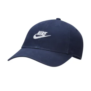 【NIKE 耐吉】帽子 老帽 棒球帽 遮陽 運動 休閒 男 女 U NK CLUB CAP U CB FUT WSH L 深藍色(FB5368410)
