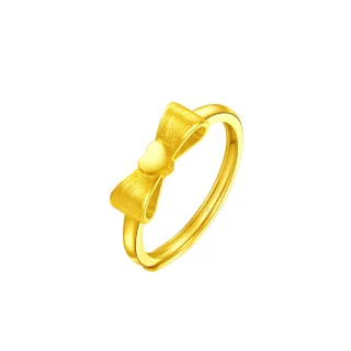 【周大福】公主蝴蝶結黃金戒指_計價黃金(可調式戒圍)