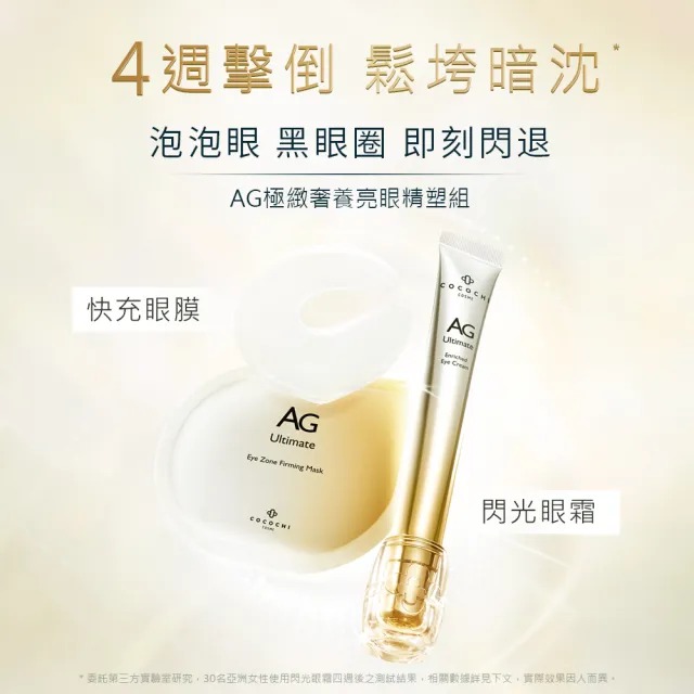 【cocochi】AG極緻奢養亮眼精塑組(眼霜15ml+眼膜8mlx5包)