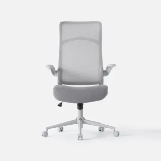 【特力屋】伯特曲線扶手網布椅 灰(電腦椅 辦公椅)