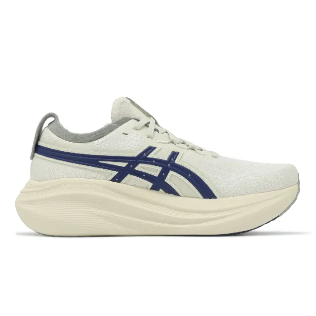 asics 亞瑟士】慢跑鞋GEL-Nimbus 27 ATC 男鞋米白藍復古系列厚底緩衝 