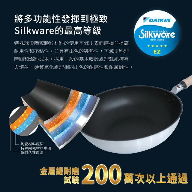 【hokua 北陸鍋具】日本製Mystar輕量級不沾黑金鋼炒鍋30cm(可用金屬鏟)