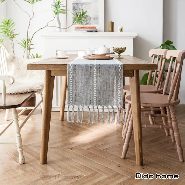 【Dido home】清新淡雅 棉麻編織長桌巾桌旗 裝飾桌布(HM150)