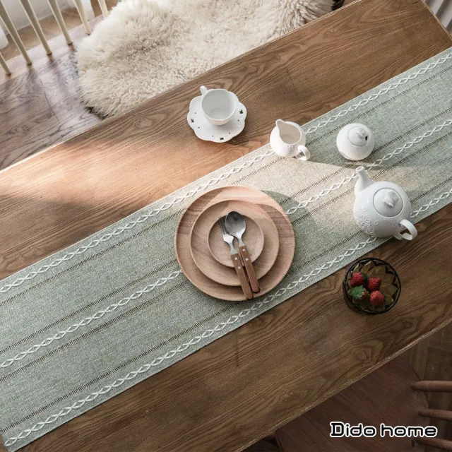 【Dido home】清新淡雅 棉麻編織長桌巾桌旗 裝飾桌布(HM150)