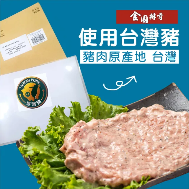 【金園排骨】厚切排骨7片+金饌雞腿3支(小家庭首選-單片真空包裝)