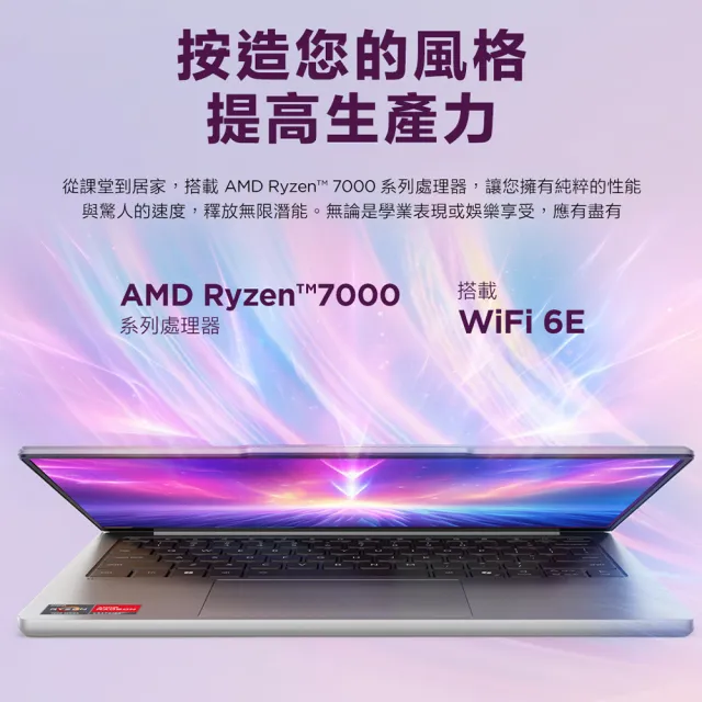 【Lenovo】13.3吋R7輕薄筆電(IdeaPad Slim 5/83J2001ATW/R7-7735HS/16G/512G/W11/灰)