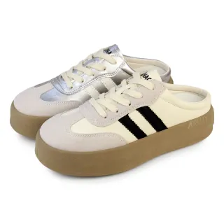 【Pretty】女鞋 穆勒鞋 德訓鞋 包頭拖鞋 懶人拖鞋 半拖鞋 厚底 復古(米色、銀色)