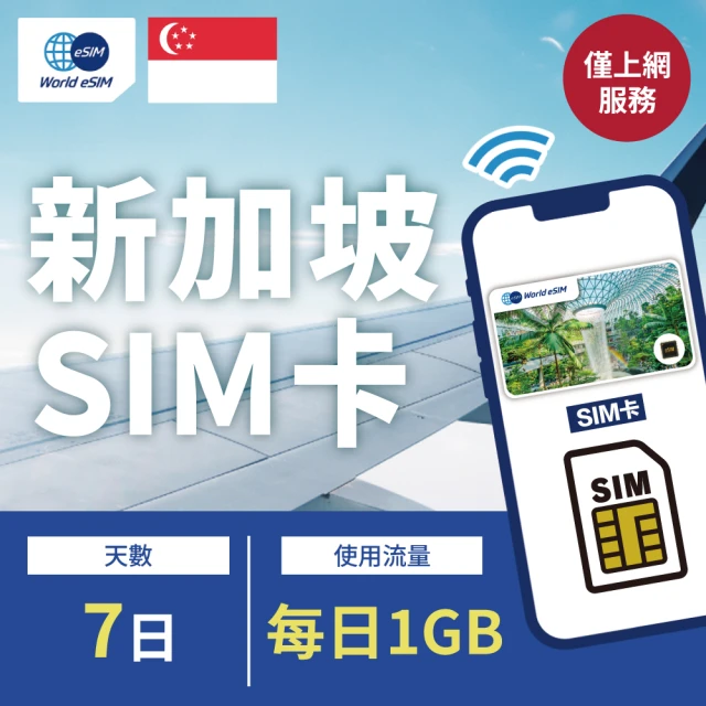 新加坡上網 SIM卡 5天方案 每日2GB降速吃到飽 4G高