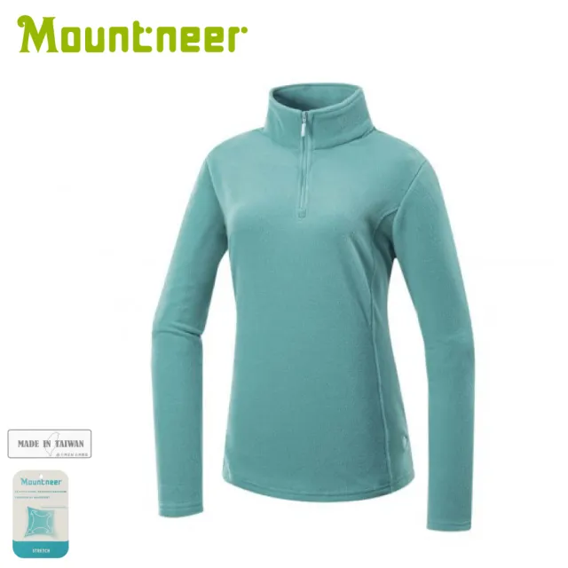 【Mountneer 山林】女 刷毛保暖上衣《碧綠》52F02/登山/立領T/長T/休閒T(悠遊山水+)
