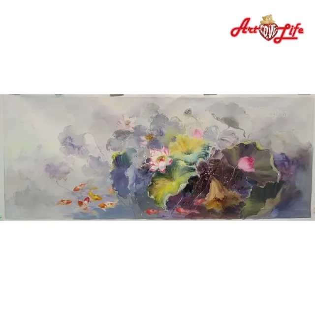 【ArtLife 藝術生活】B009高級手繪油畫_國畫彩風_70x180cm(五行風水畫、打造居家好運宅、手繪系列、擺飾畫)