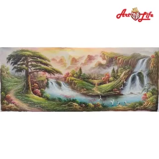 【ArtLife 藝術生活】B006高級手繪油畫_風景_80x200cm(五行風水畫、打造居家好運宅、手繪系列、擺飾畫)
