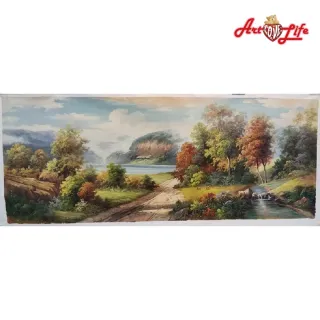 【ArtLife 藝術生活】B014高級手繪油畫_風景_70x180cm(五行風水畫、打造居家好運宅、手繪系列、擺飾畫)