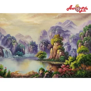 【ArtLife 藝術生活】B004高級手繪油畫_風景_80x200cm(五行風水畫、打造居家好運宅、手繪系列、擺飾畫)