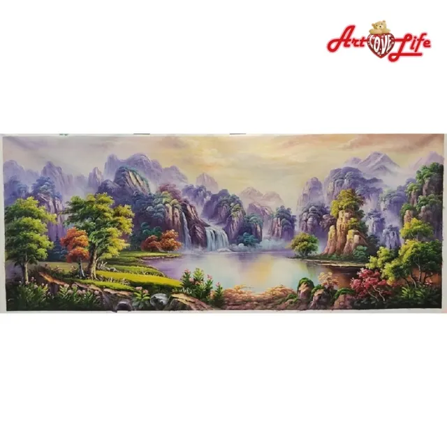 【ArtLife 藝術生活】B004高級手繪油畫_風景_80x200cm(五行風水畫、打造居家好運宅、手繪系列、擺飾畫)