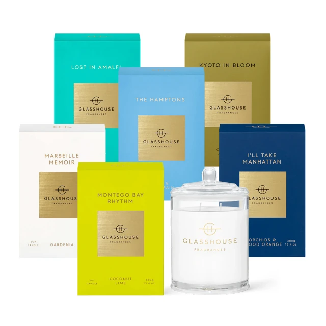 GLASSHOUSE 三倍馥香大豆香氛蠟燭 380g(多款任選 專櫃公司貨)