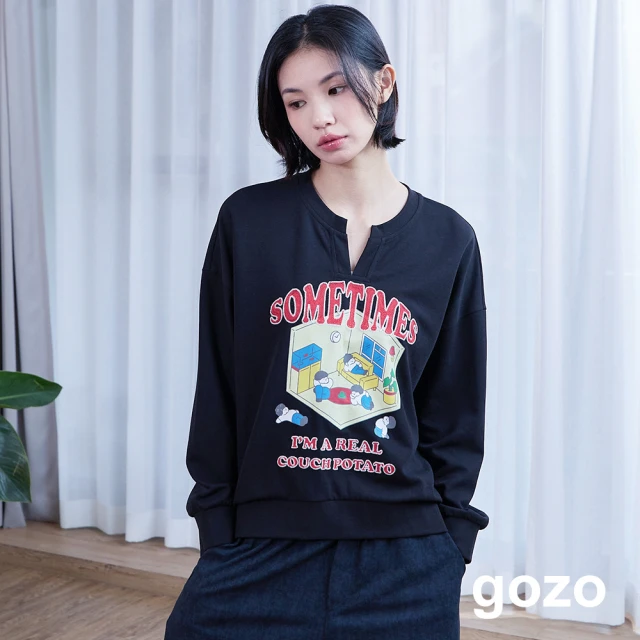 gozo 啤酒角子機貼布暈染大學T(白色)折扣推薦