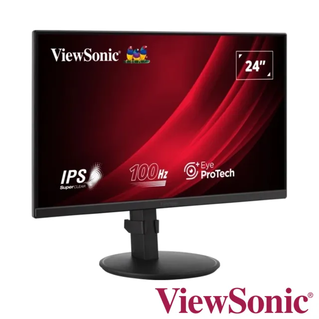 【ViewSonic 優派】VG2408 24型 人體工學設計多角度旋轉螢幕(多角度旋轉/五年全機保固/一年無亮點保固)