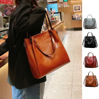 【MAISY】復古氣質油蠟真皮大包 側背包 斜背包(現+預 黑色 / 棕色 / 酒紅色 / 灰色
