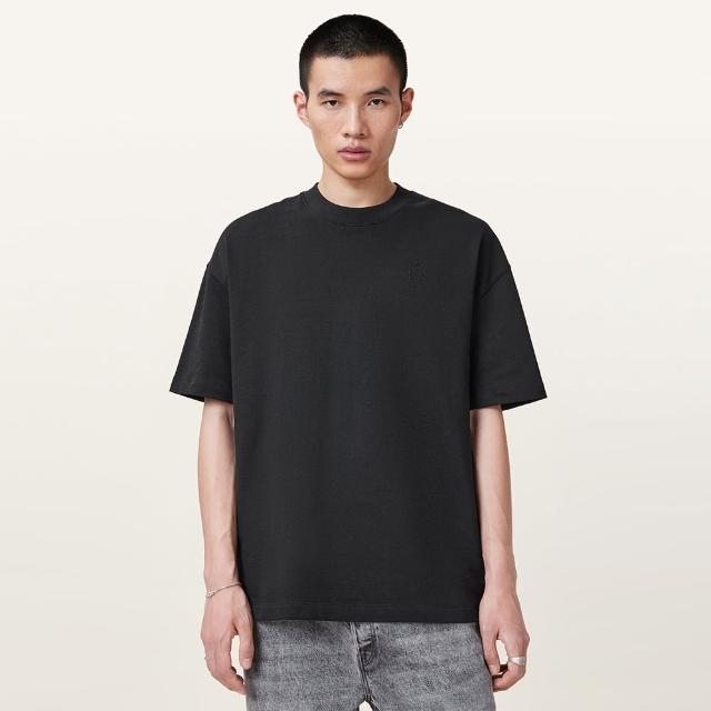【ALLSAINTS】HAVEN 厚質純棉寬鬆短袖T恤-黑 M029JC(寬鬆版型)