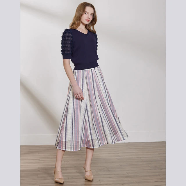 CHACO /預購/女冬日 毛呢半身裙美拉德風高腰厚感半身裙