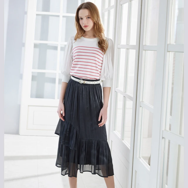 CHACO /預購/女冬日 毛呢半身裙美拉德風高腰厚感半身裙