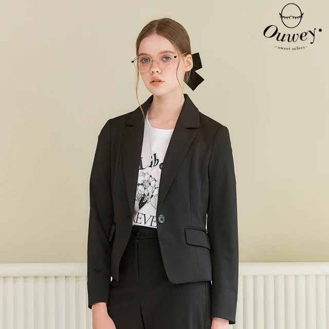 創翊韓都 正韓外套 方領切線西裝外套YAB1014-創翊韓都