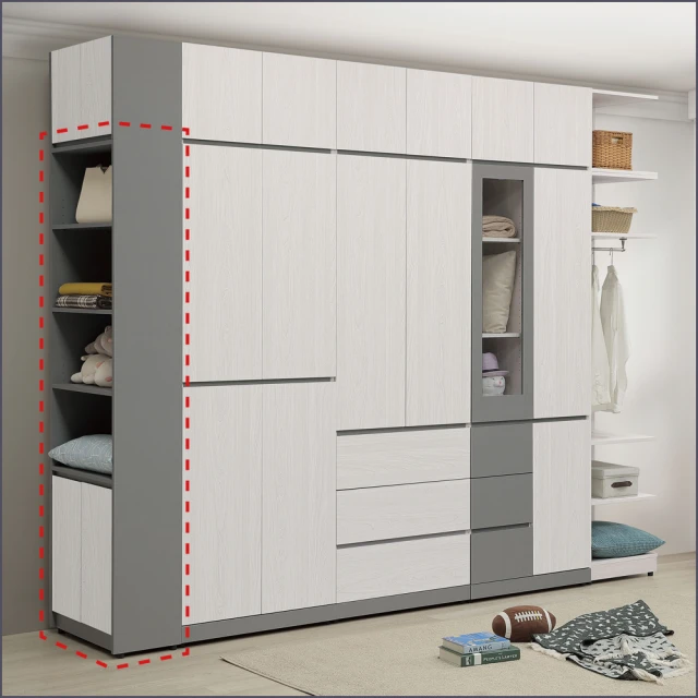 文創集 普伊斯2.5尺四門單抽衣櫃(二色可選)折扣推薦