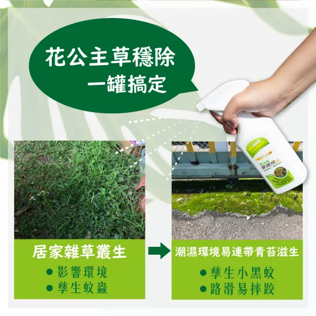 【花公主】草穩除免稀釋除草劑500ml(三件組)