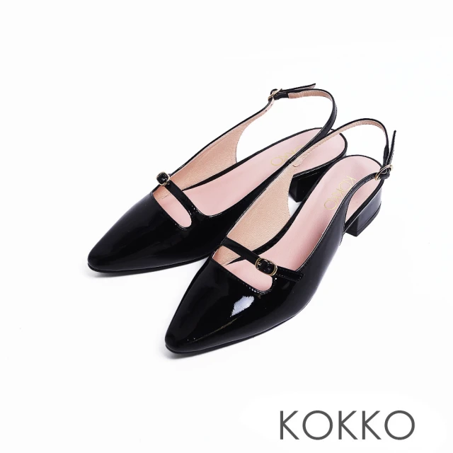 KOKKO 輕奢微性感尖頭後拉帶低跟包鞋(黑色)折扣推薦 KOKKO 輕奢微性感尖頭後拉帶低跟包鞋(黑色)