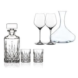 【Nachtmann】經典品酒組-威士忌壺杯組+醒酒氣紅酒杯組6件組