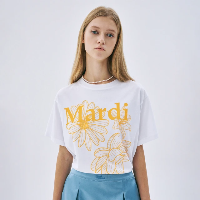 MARDI MERCREDI 三花印花短TEE 白色 經典小雛菊 橘花 TSHIRT TRIPLE FLOWER