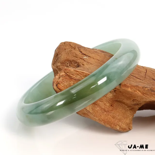 【JA-ME】天然A貨翡翠冰種飄花灑金玉鐲#18.5